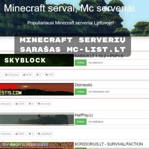 minecraft serverių sąrašas mc-list.lt
