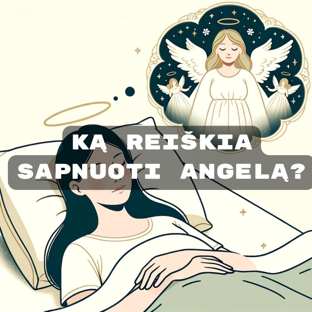 Mergina miega lovoje ir sapnuoja angelą