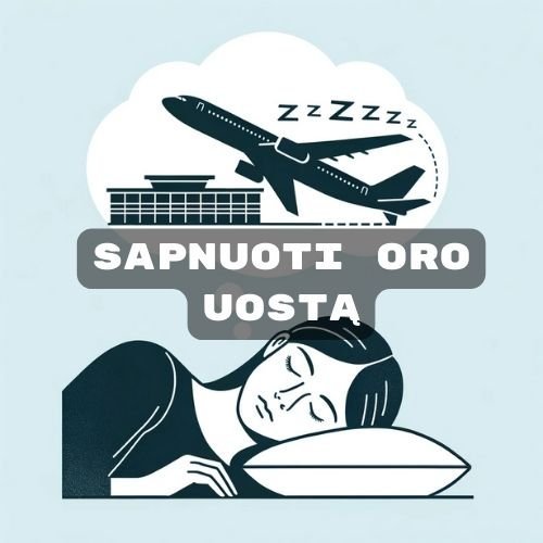 Mergina miega padėjusi galvą ant baltos pagalvės ir sapnuoja lėktuvą pakylanti iš oro uosto