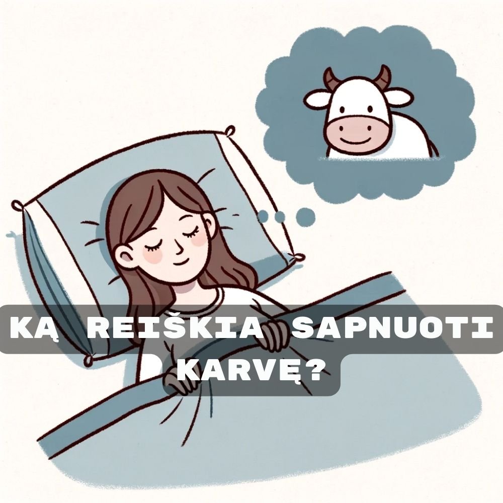 Mergina miega lovoje ir sapnuoja karvę