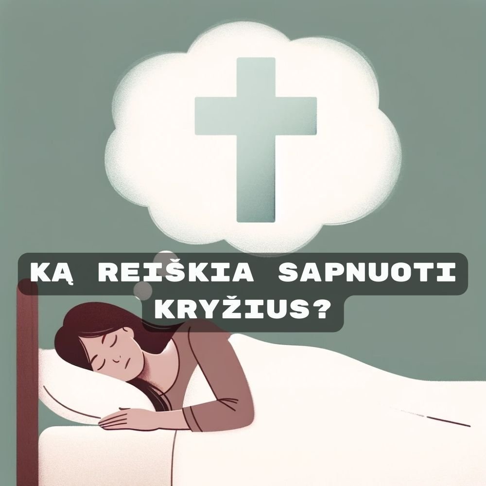 Mergina miega lovoje ir sapnuoja apie kryžių