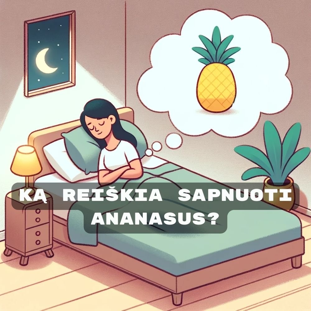 Mergina miega lovoje ir sapnuoja ananasus